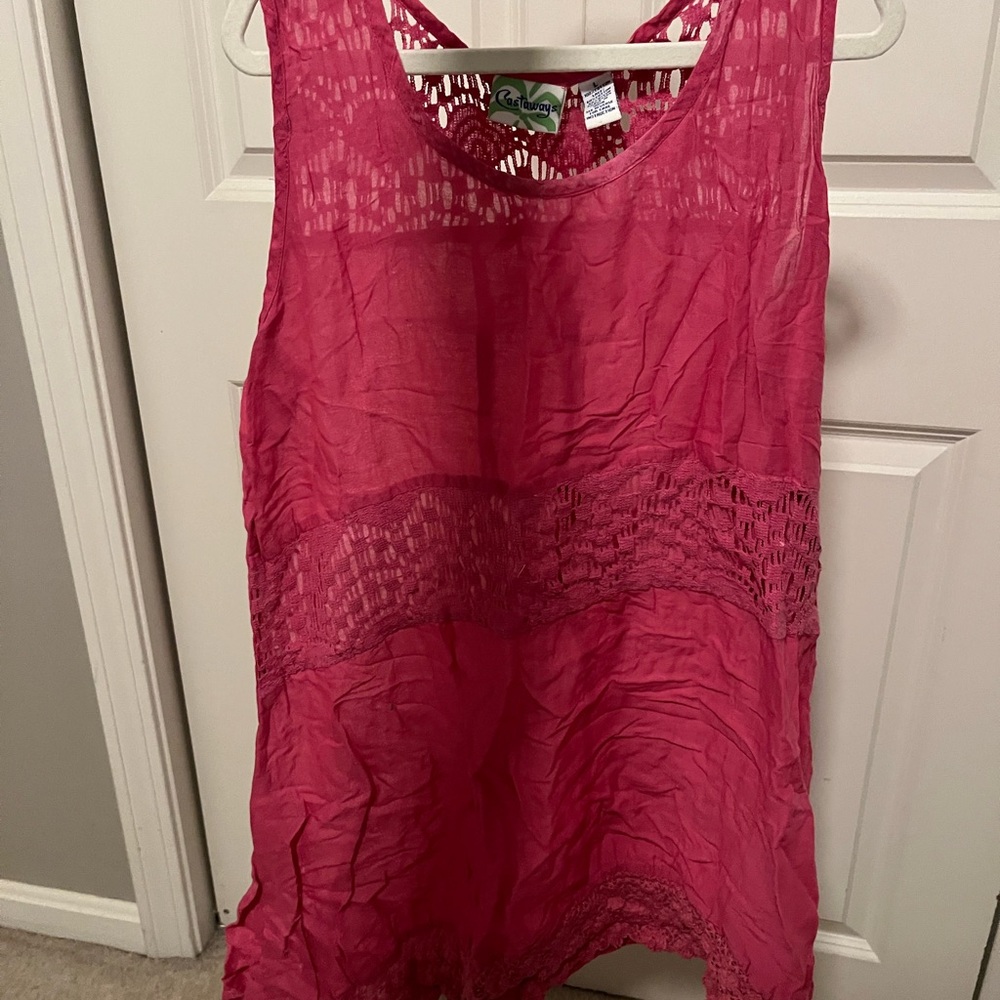 Castaway Vibrant Pink Lace coverup